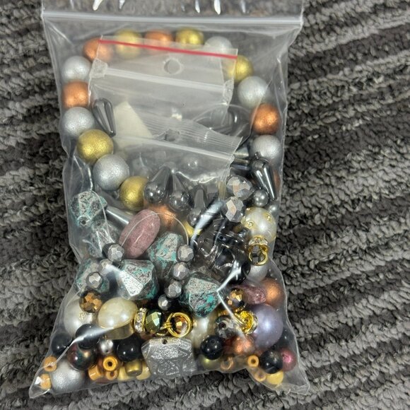 Metallic & Gemstone Bead Grab Bag – 11 oz Mixed Jewelry-Making Beads - Picture 1 of 9